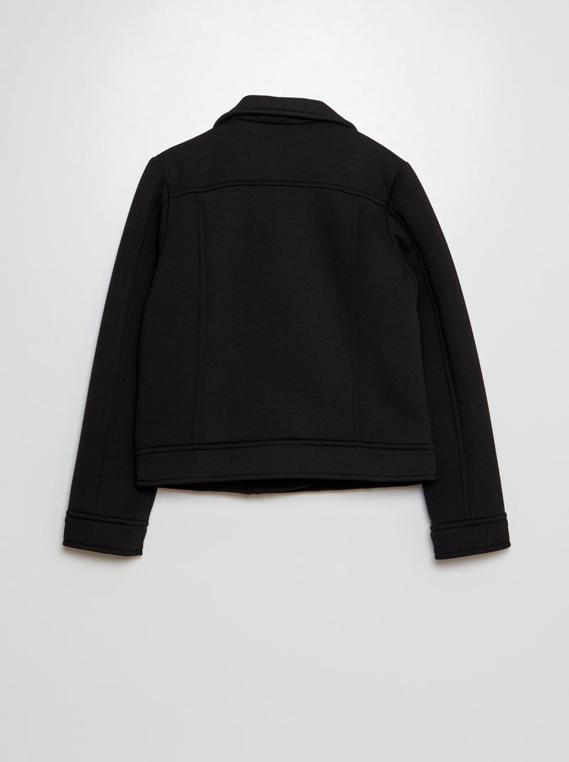 Chaqueta de punto con cierre de cremallera asimétrico negro - Kiabi