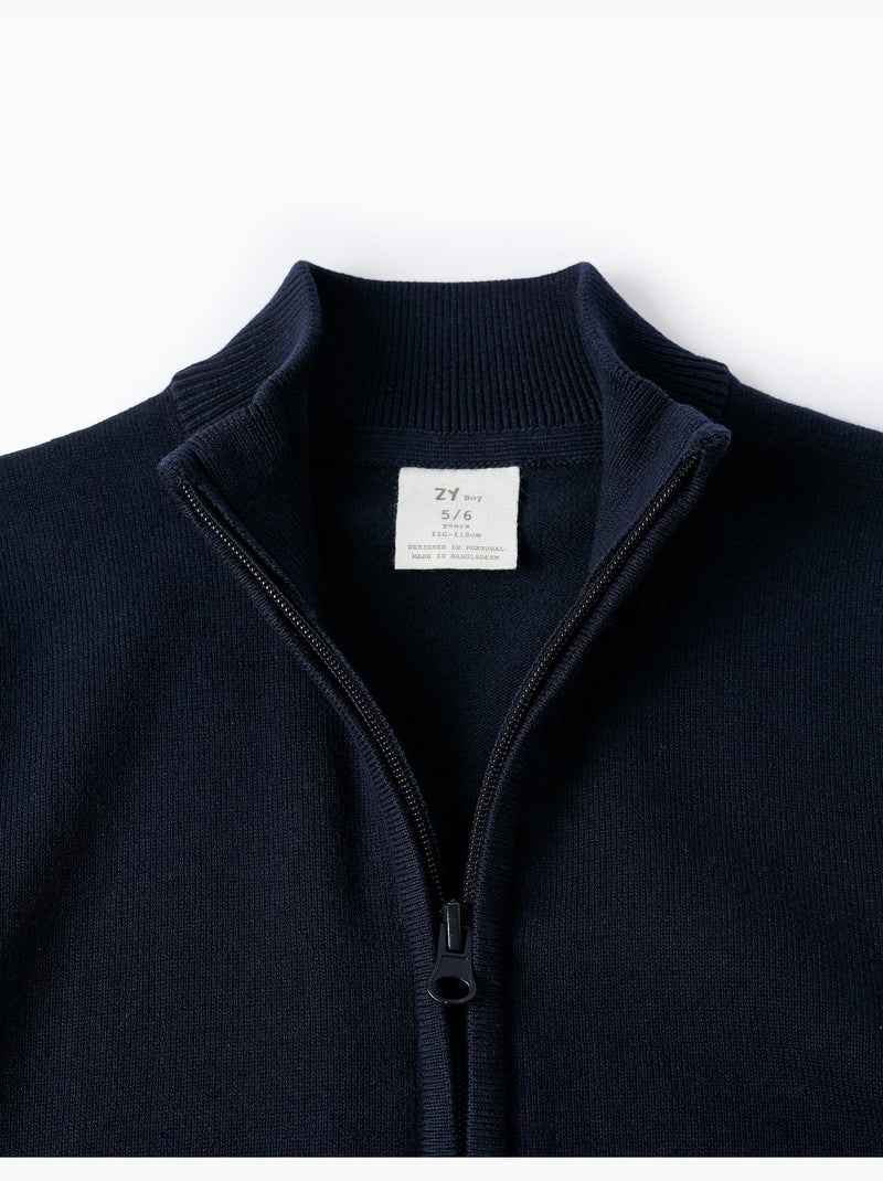 Chaqueta de punto con cierre de cremallera Azul oscuro - Kiabi