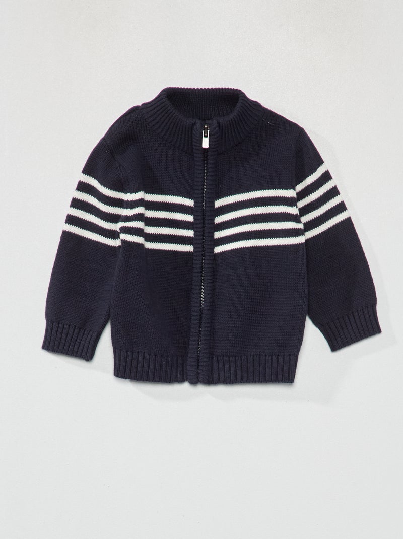 Chaqueta de punto con cremallera AZUL - Kiabi