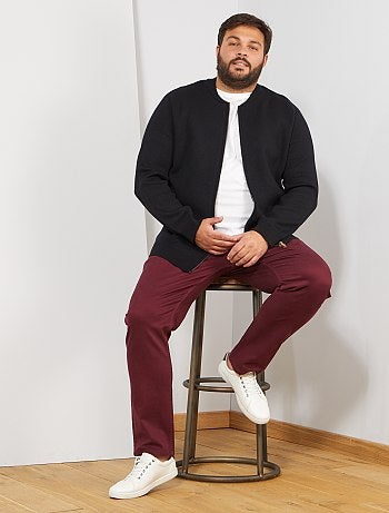 Tallas grandes hombre - Chaqueta de punto con cremallera tipo bomber - Kiabi