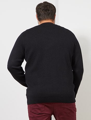 Tallas grandes hombre - Chaqueta de punto con cremallera tipo bomber - Kiabi