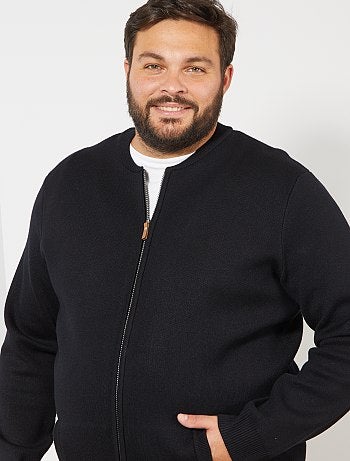 Tallas grandes hombre - Chaqueta de punto con cremallera tipo bomber - Kiabi