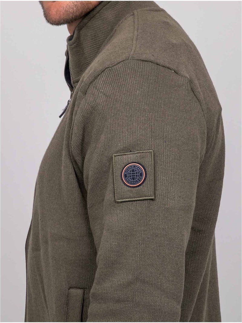Chaqueta de punto con cremallera wiropax Caqui - Kiabi