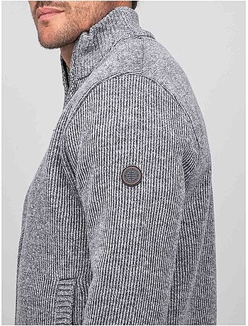 Chaqueta de punto con cremallera y cuello alto laporil