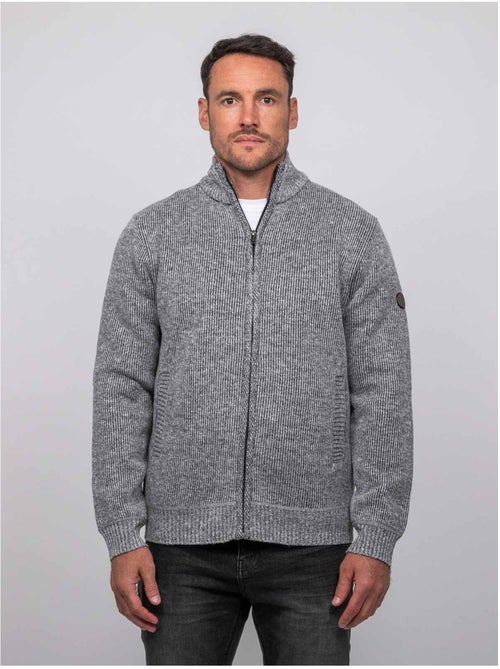 Chaqueta de punto con cremallera y cuello alto laporil - Kiabi