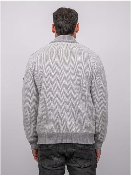 Chaqueta de punto con cremallera y motivo espiga lenidico - Kiabi