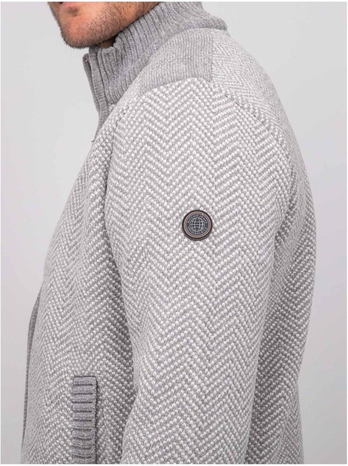 Chaqueta de punto con cremallera y motivo espiga lenidico - Kiabi