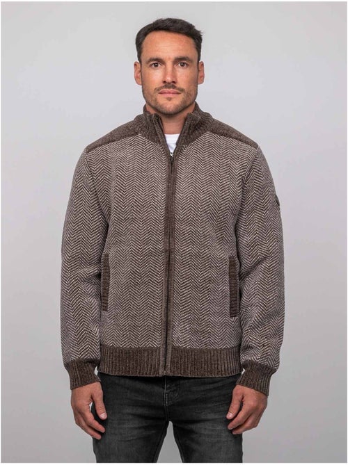 Chaqueta de punto con cremallera y motivo espiga lenidico - Kiabi
