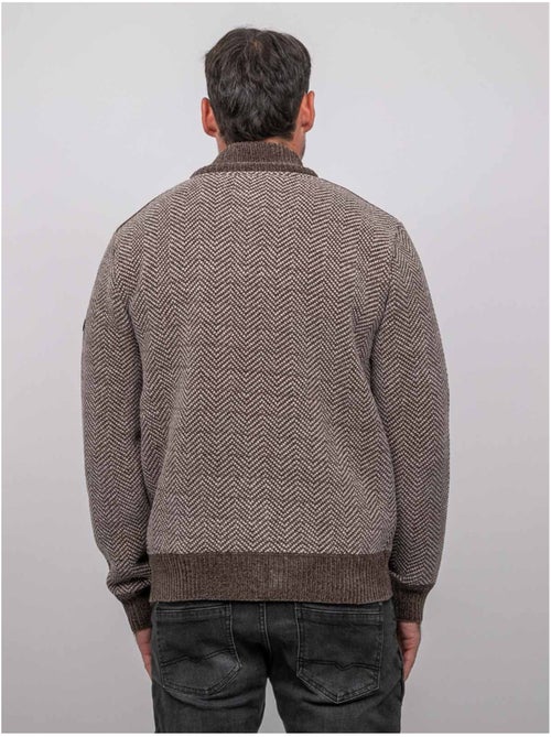 Chaqueta de punto con cremallera y motivo espiga lenidico - Kiabi