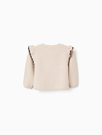 Chaqueta de punto con croché y volantes B&S