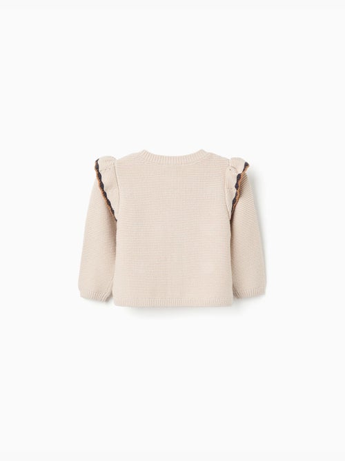 Chaqueta de punto con croché y volantes B&S - Kiabi