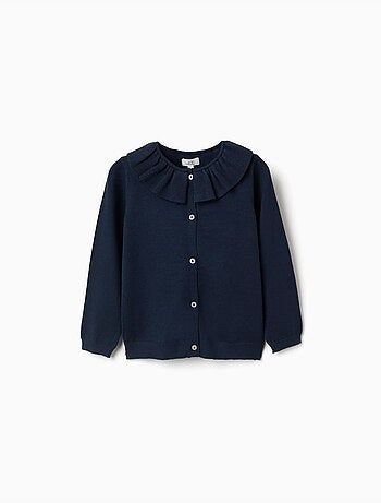 Chaqueta de punto con cuello con volantes