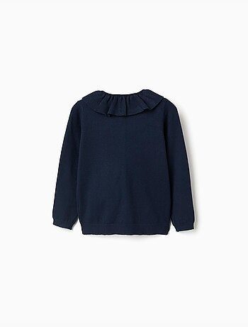 Chaqueta de punto con cuello con volantes