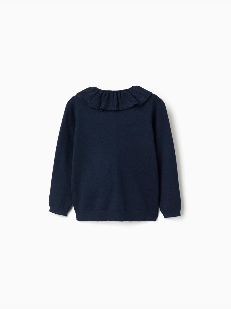 Chaqueta de punto con cuello con volantes Azul Azul - Kiabi