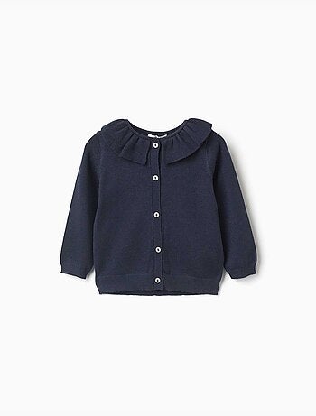 Chaqueta de punto con cuello con volantes