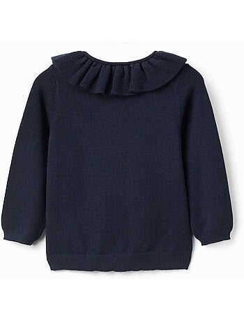 Chaqueta de punto con cuello con volantes