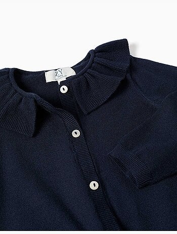 Chaqueta de punto con cuello con volantes