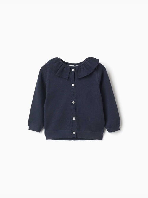 Chaqueta de punto con cuello con volantes - Kiabi