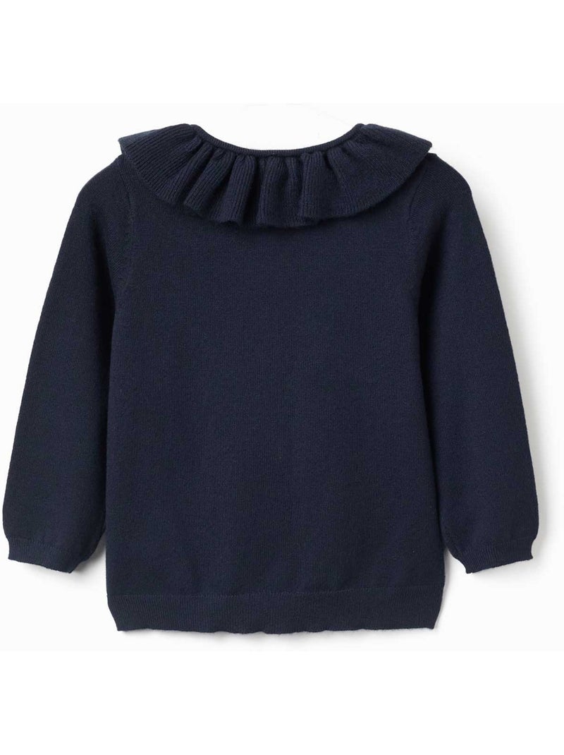 Chaqueta de punto con cuello con volantes Azul oscuro - Kiabi