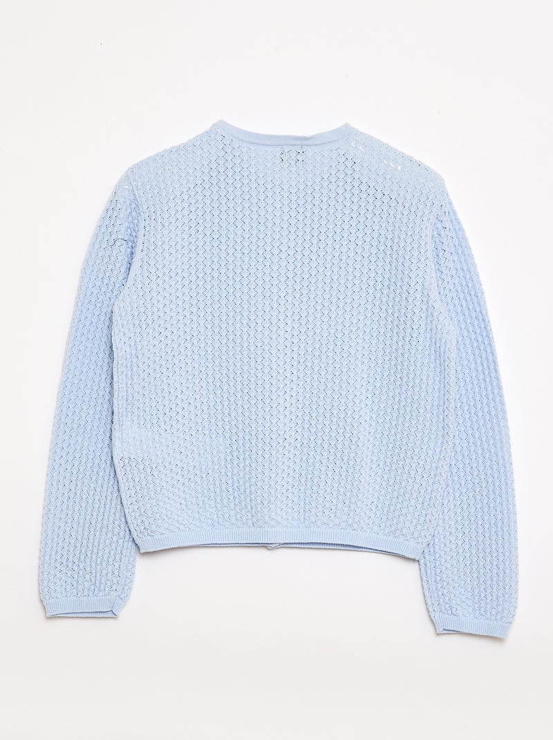 Chaqueta de punto con cuello redondo Azul - Kiabi