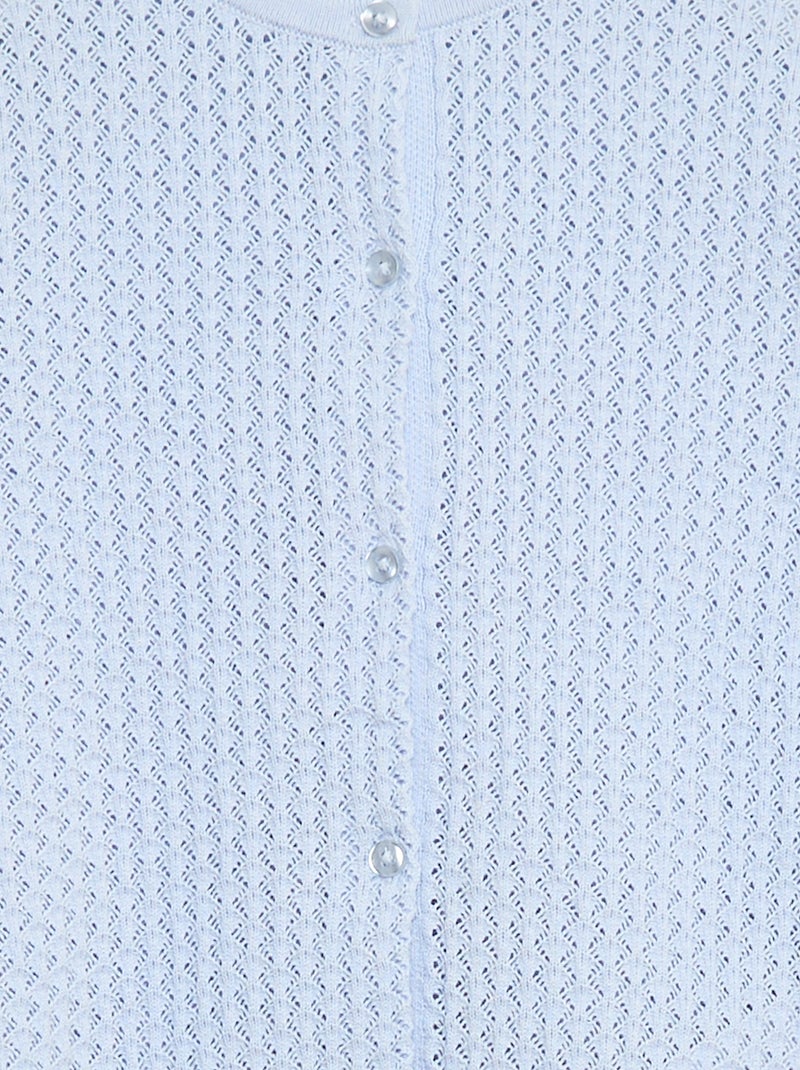 Chaqueta de punto con cuello redondo Azul - Kiabi
