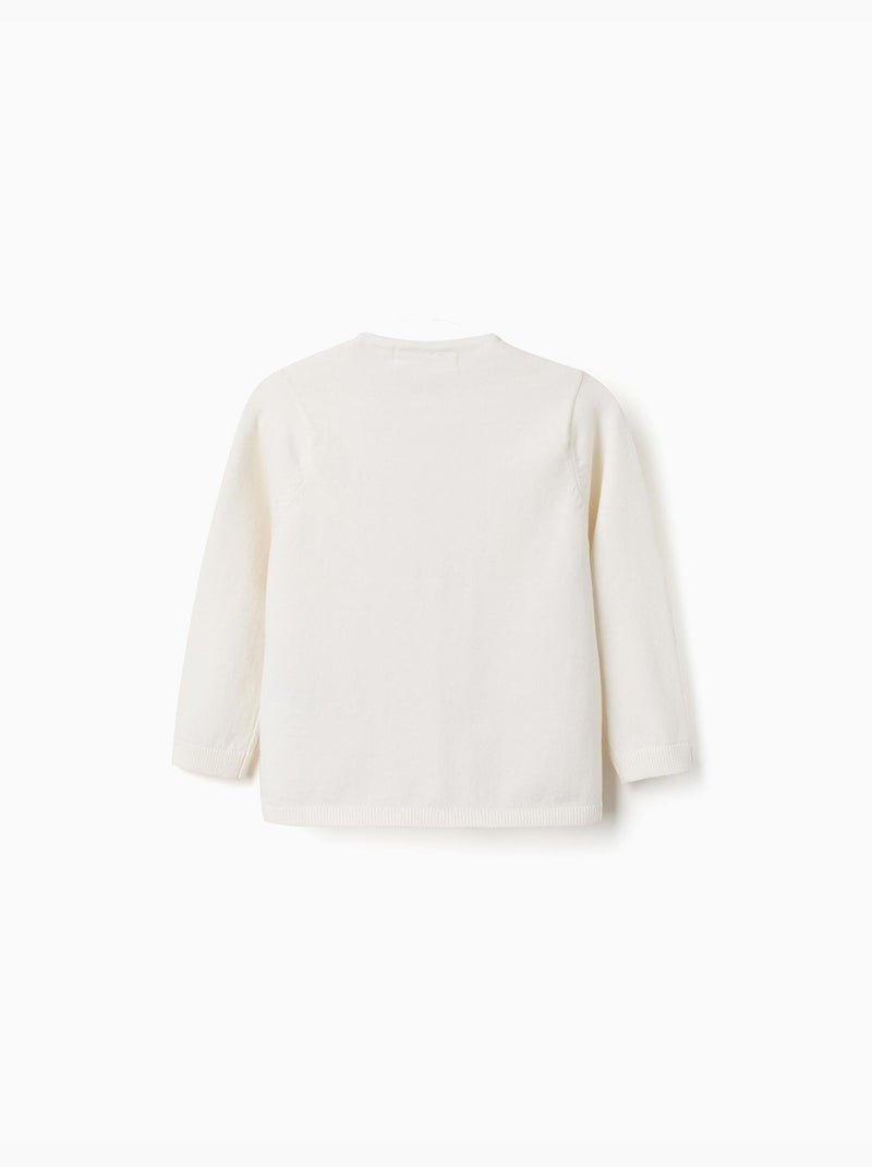 Chaqueta de punto con cuello redondo Blanco - Kiabi