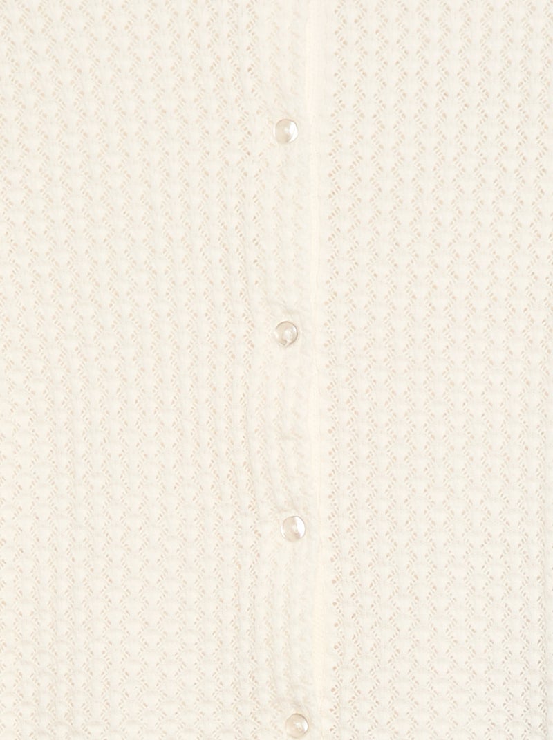 Chaqueta de punto con cuello redondo Blanco - Kiabi