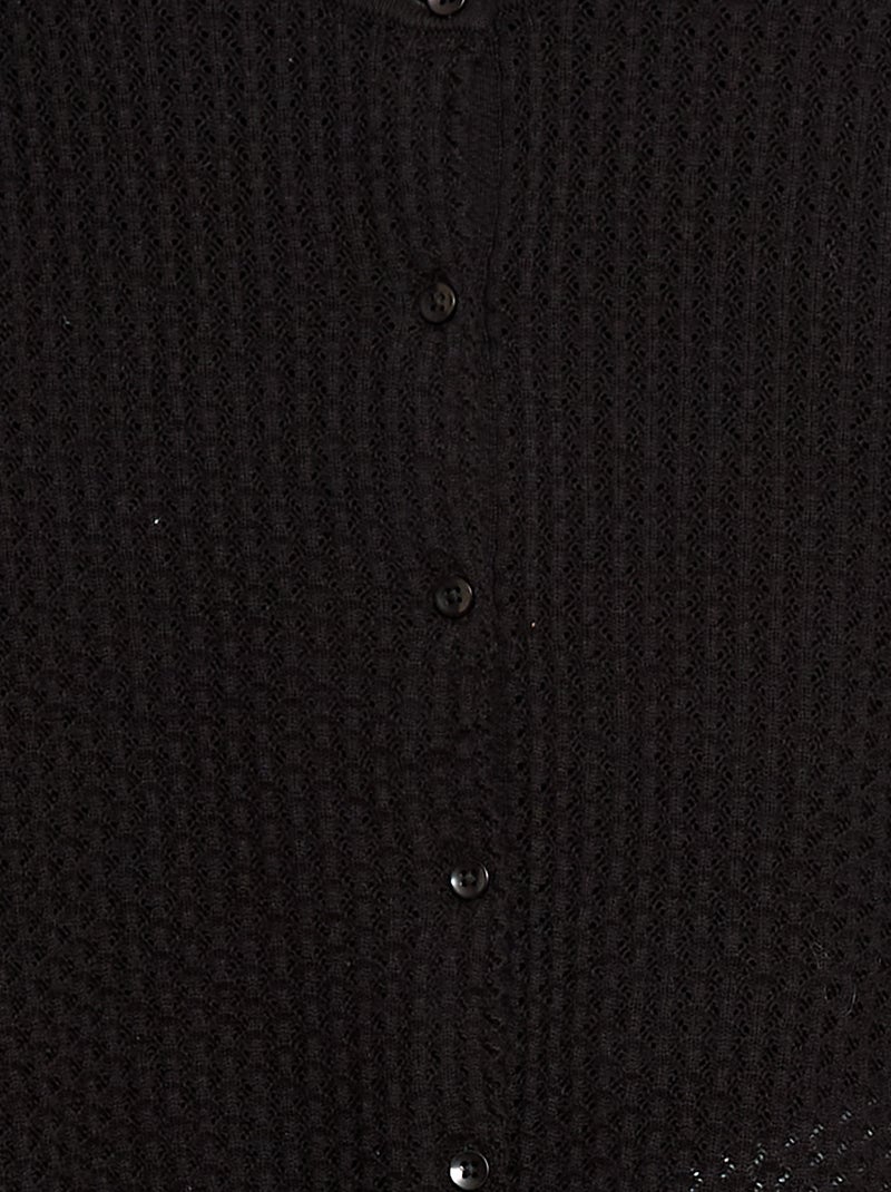 Chaqueta de punto con cuello redondo Negro - Kiabi