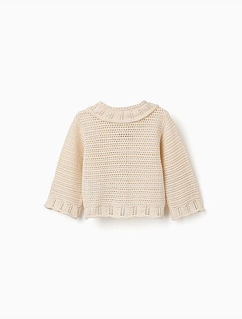 Chaqueta de punto con detalles calados