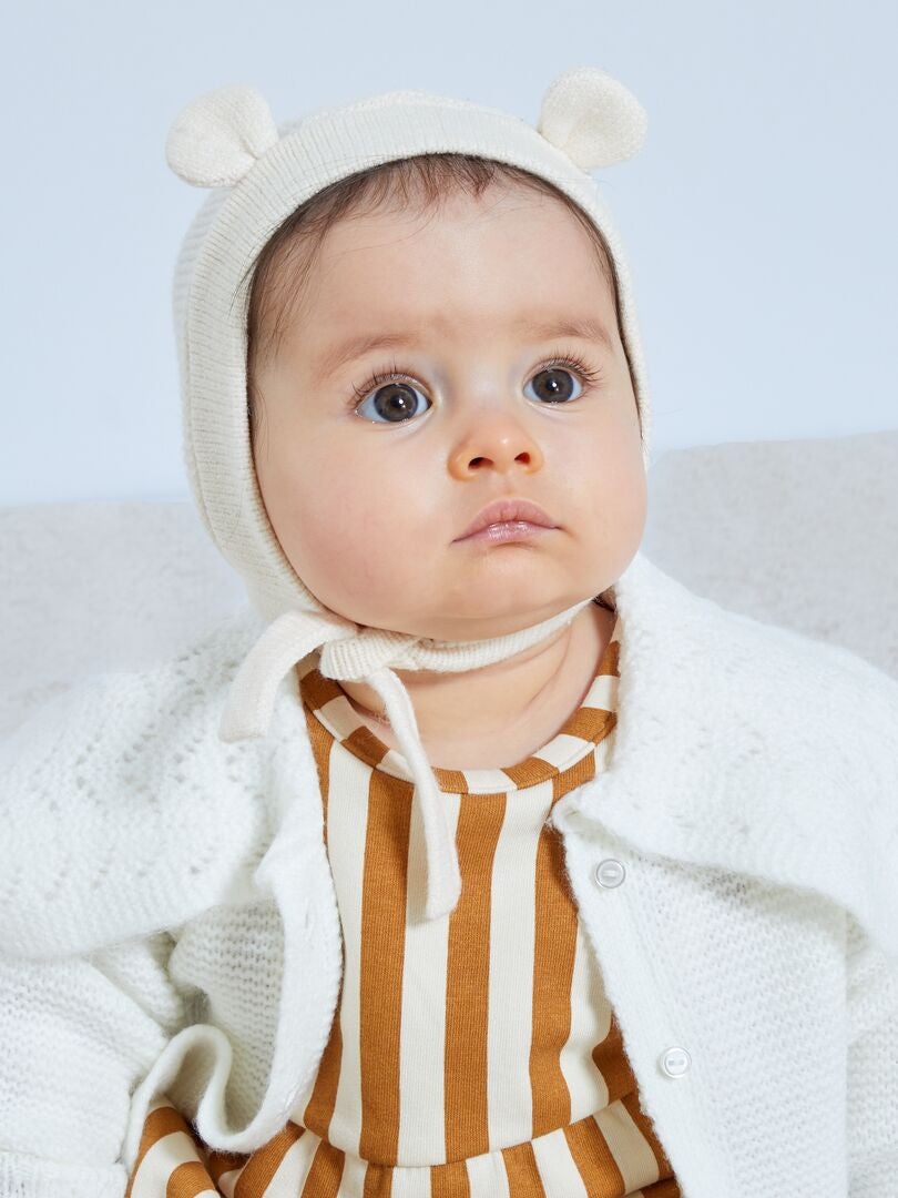 Chaqueta de punto con escote amplio Blanco - Kiabi
