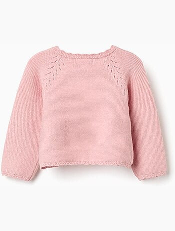 Chaqueta de punto con extremos festoneados