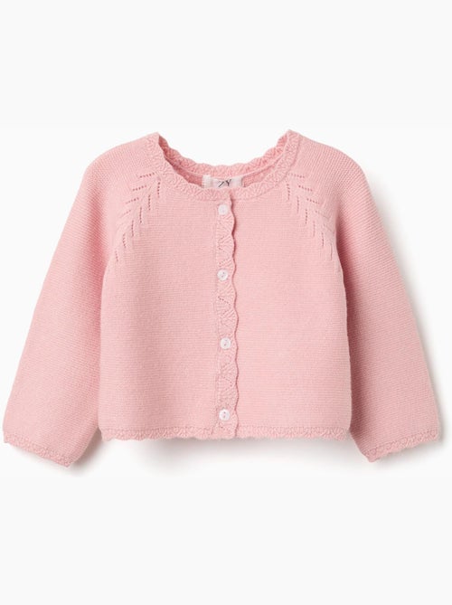 Chaqueta de punto con extremos festoneados - Kiabi