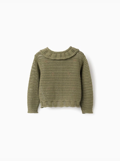 Chaqueta de punto con flores bordadas - Kiabi