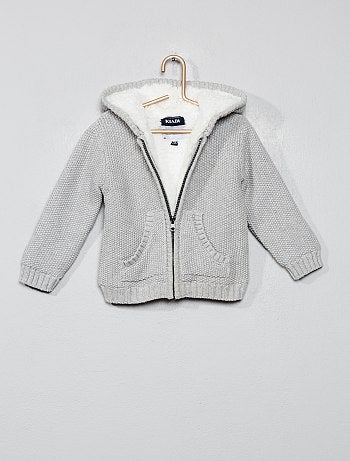 Niño 0-36 meses - Chaqueta de punto con forro de borreguito - Kiabi