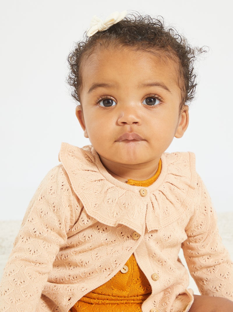 Chaqueta de punto con gorguera BEIGE - Kiabi