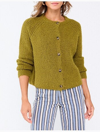 Chaqueta de punto con lana, mo fashion
