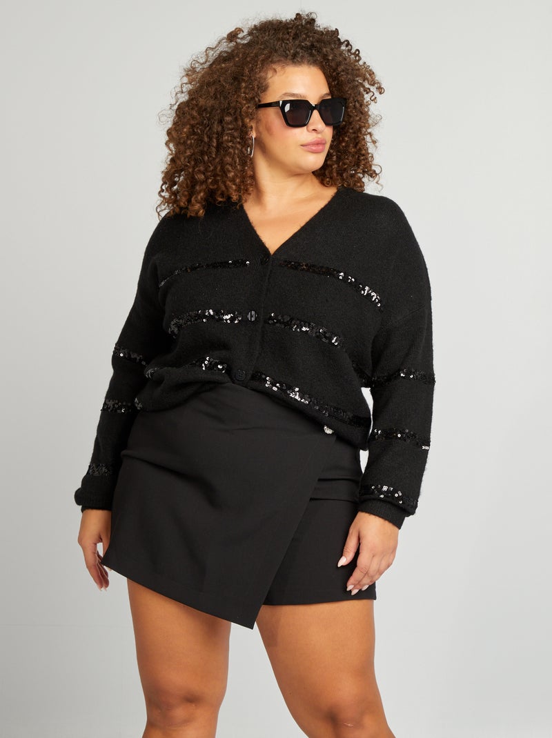 Chaqueta de punto con lentejuelas negro - Kiabi