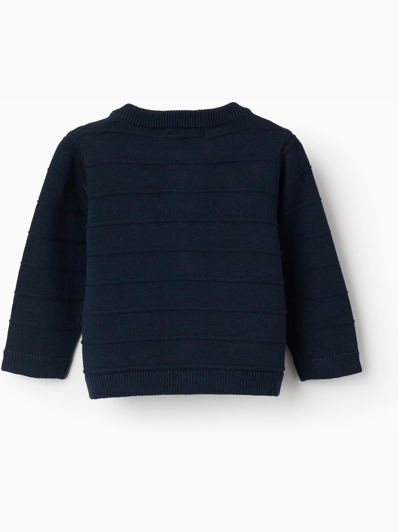 Chaqueta de punto con líneas en relieve Azul Azul - Kiabi