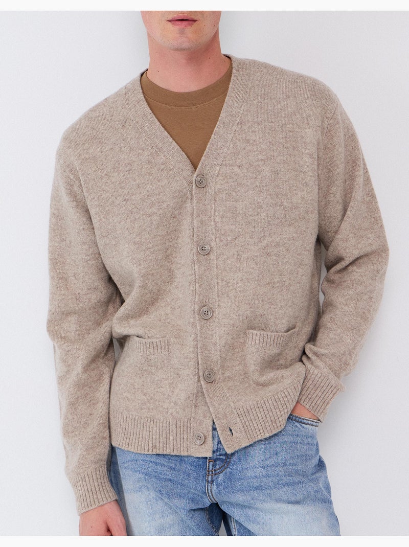 Chaqueta de punto con mezcla de lana, mo fashion Beige - Kiabi