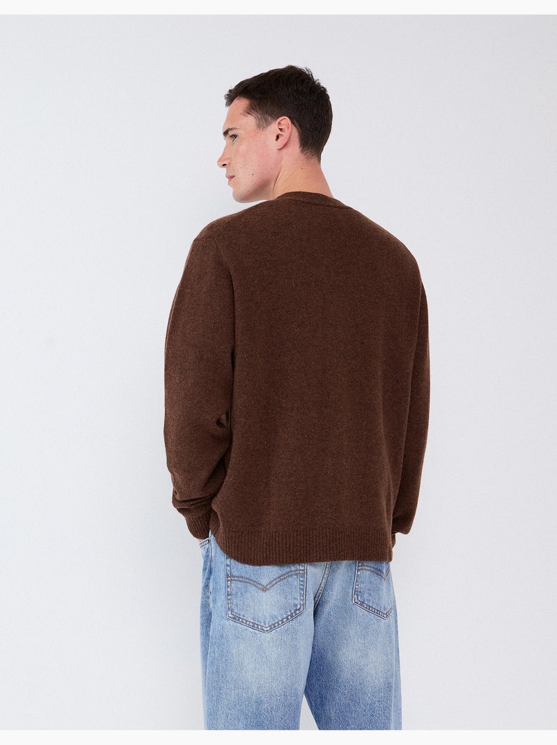 Chaqueta de punto con mezcla de lana, mo fashion Marrón - Kiabi