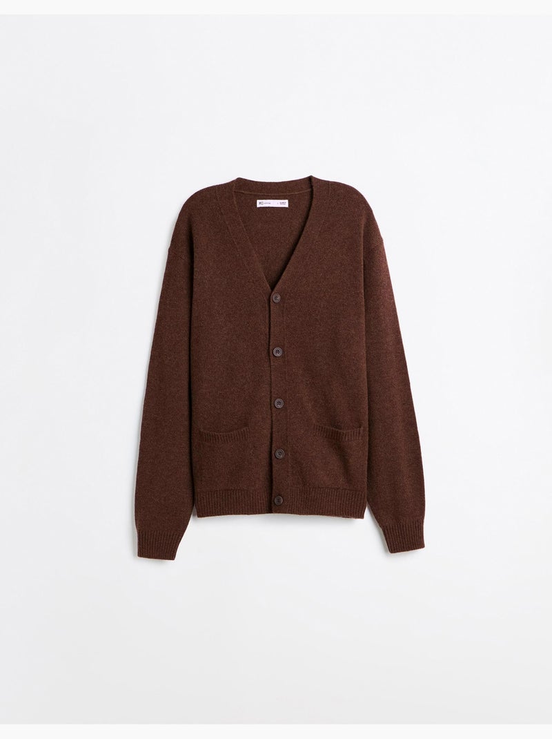 Chaqueta de punto con mezcla de lana, mo fashion Marrón - Kiabi