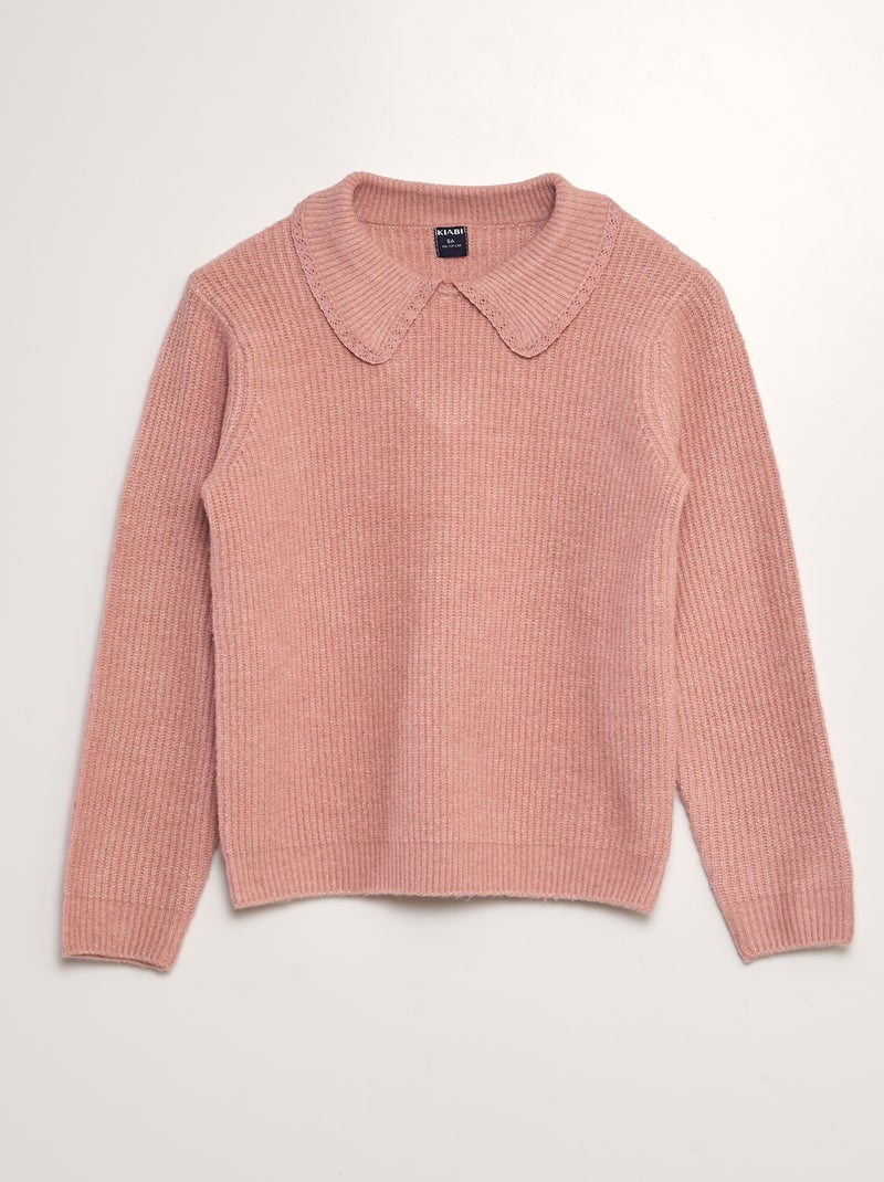 Chaqueta de punto con volante en el cuello ROSA - Kiabi