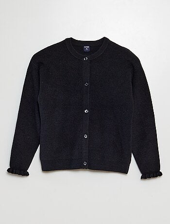 Chaqueta de punto con volantes en los puños