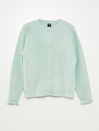 Chaqueta de punto con volantes en los puños