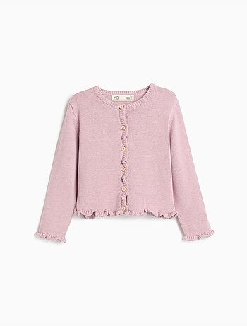 Chaqueta de punto con volantes, mo fashion