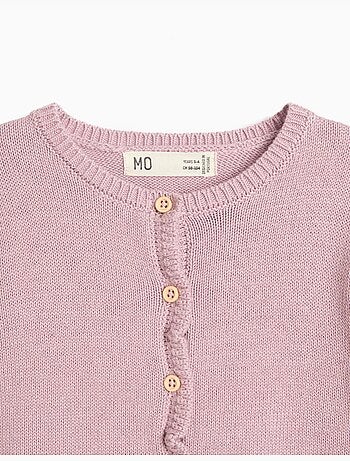 Chaqueta de punto con volantes, mo fashion