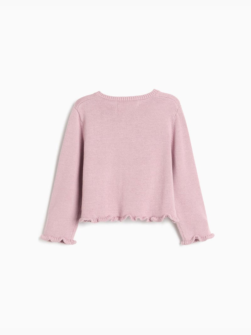 Chaqueta de punto con volantes, mo fashion Rosa - Kiabi