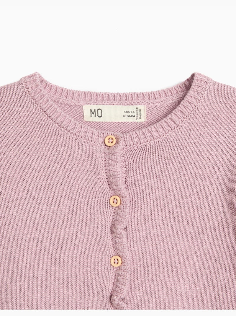 Chaqueta de punto con volantes, mo fashion Rosa - Kiabi