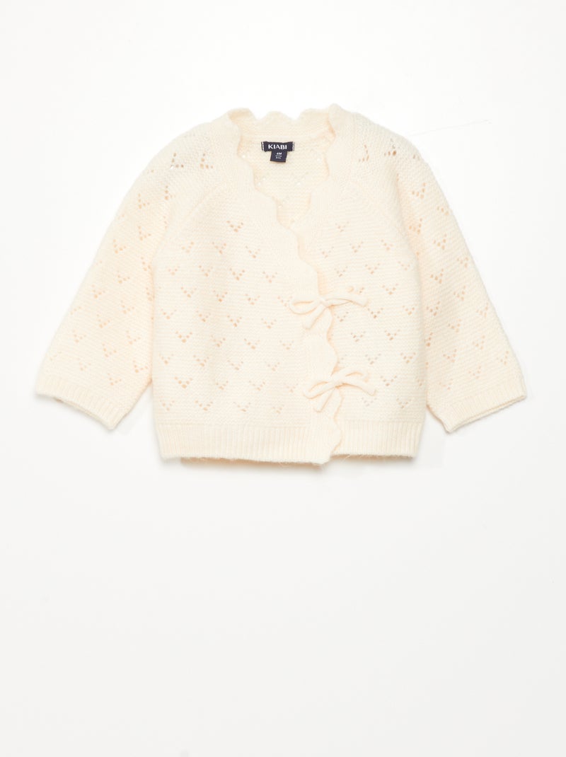 Chaqueta de punto cruzada BEIGE - Kiabi