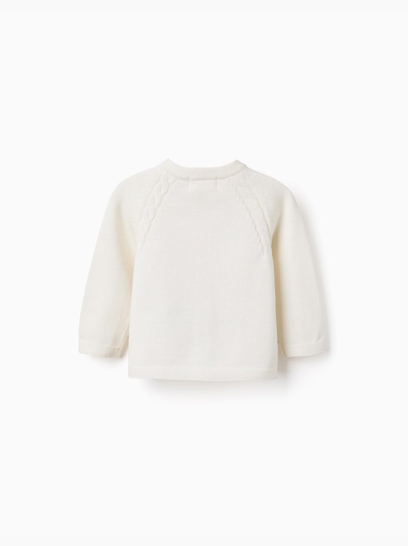 Chaqueta de punto de algodón Blanco - Kiabi